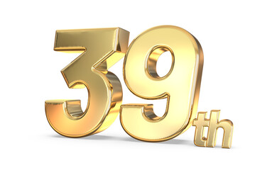 Obraz premium 39th anniversary gold 3d render