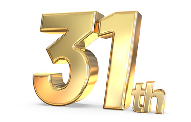 Obraz premium 31th anniversary gold 3d render