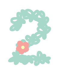 blooming flower 2 number