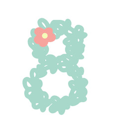 blooming flower 8 number