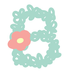 blooming flower B Uppercase