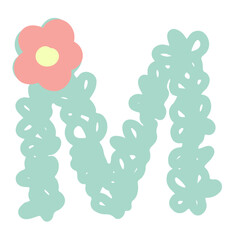 blooming flower M Uppercase