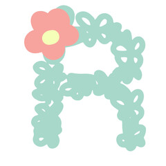 blooming flower R Uppercase