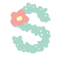 blooming flower S Uppercase