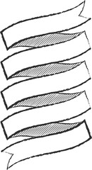 Chalk stroke blank label ribbon vector illustration. Vintage design white chalk style ribbon labels or curved scroll flags with blank space for premium offer advertising or celebration marketing