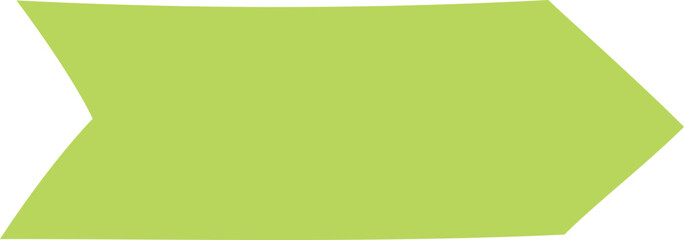 Obraz premium Hand drawn green colorful vector banner. Elegant hand drawn flat banner with curved shapes and swirl ribbons in modern cartoon color for retro style templates or decoration design