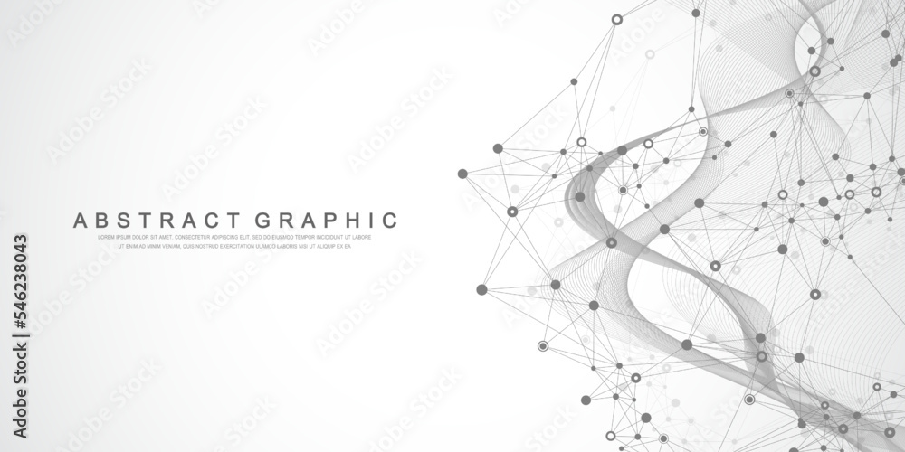 Aufkleber Global network connection concept. Social network communication in the global business. Big data visualization. Internet technology. Vector illustration.