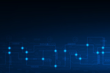 Fototapeta premium Vector abstract technology background. Hi-tech commucation concept background.