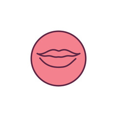 Lips color line icon. Sense of taste.