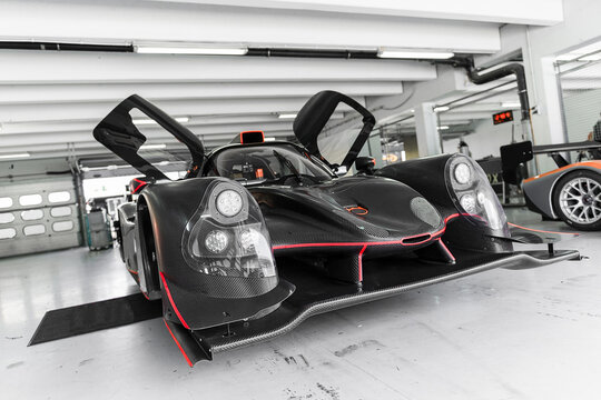 ligier js p3 lmp3 nissan engine 2019 race car in a pit box