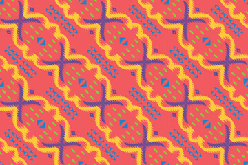 Ethnic ikat diamond batik textile seamless pattern digital vector design for Print saree Kurti Borneo Fabric border brush symbols swatches party wear