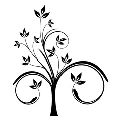 Tree leaves and plant seeds isolated nature and flora silhouette icons. Vector forest tree leaf of maple, birch, elm and chestnut, poplar, rowan berries and oak acorns, aspen and poplar sprout twigs