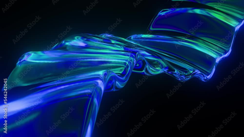 Poster abstract neon wave surface. wavy color line. liquid multicolored glowing curved wavy line. neon cybe