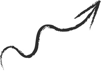 Sketchy grunge arrows vector illustration. White twisted and curled hand drawn chalk style arrow, spiral and curved doodle pointer isolated for hand drawn infographic design