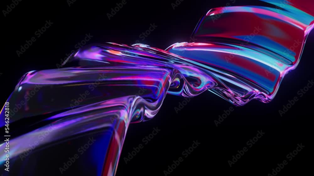 Poster abstract neon wave surface. wavy color line. liquid multicolored glowing curved wavy line. neon cybe