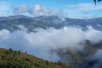 Mountains in fog, north of Portugal