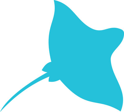 recommend clip art: Ray marine animal outline icon vector illustration. Isolated silhouette of marine mammal and fish on white background.