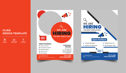 Hiring Job advertisement flyer design template, we are hiring poster flyer design,
Job offer leaflet & job vacancy tempalte design vector