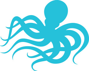 Octopus marine animal outline icon vector illustration. Isolated silhouette of marine mammal and fish on white background.