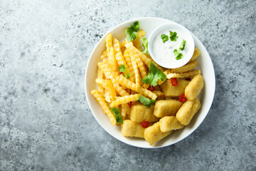Traditional homemade fish and chips