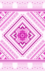 Ethnic Ukrainian geometric pattern. Aztec style embroidery abstract vector illustration.