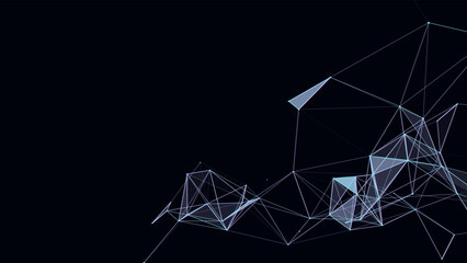 Business futuristic backdrop. Network connection structure cyberspace with moving particles. Abstract cyber security background.