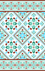 Ethnic Ukrainian geometric pattern. Aztec style embroidery abstract vector illustration.