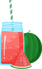 Vegeterian smoothie shake cocktail collection vector illustration. Glass jar with layers of sweet vitamin juice cocktail or protein shake with for smoothies fitness bar design