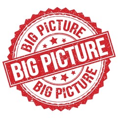 BIG PICTURE text on red round stamp sign