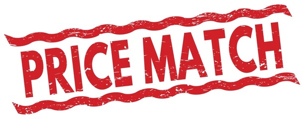 PRICE MATCH text on red lines stamp sign.