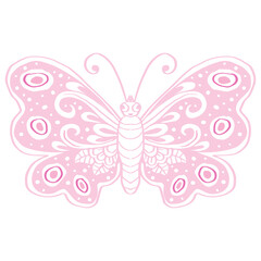 Beautiful butterfly  zentangle art. Hand drawing illustration.