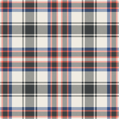 Plaid seamless pattern. Check fabric texture. Vector textile print.