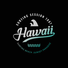 Hawaii illustration typography. perfect for designing t-shirts, shirts, hoodies, poster, print