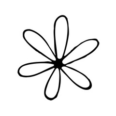 Hand drawn sketch flower isolated on white background