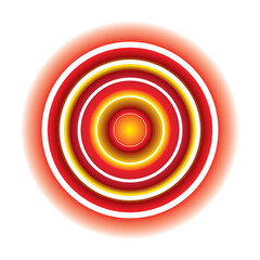 Pain Icon, Painful Spot Mark, Ache Symbol, Painkiller Target, Pain Pointing Sign, Red Circle Illness Location