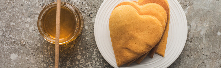 top view heart shaped pancakes