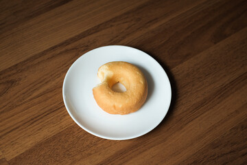 breakfast with donut homemade in the morning