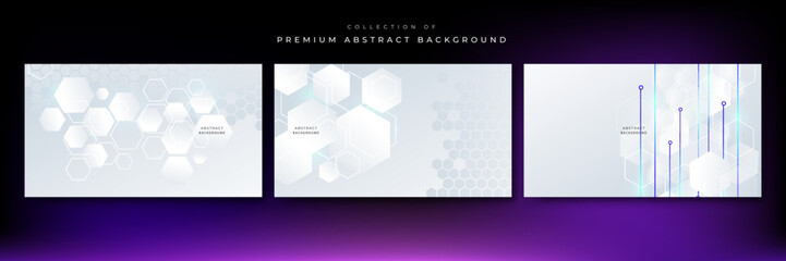 Fototapeta premium White hexagon concept design abstract technology background vector illustration