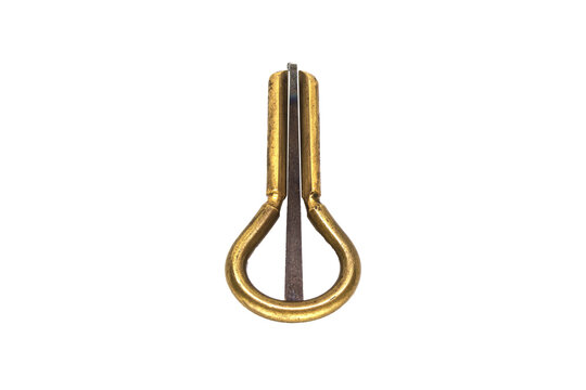 golden jaw harp isolated