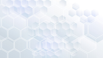 Obraz na płótnie Canvas White hexagon concept design abstract technology background vector illustration