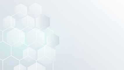 White hexagon concept design abstract technology background vector illustration