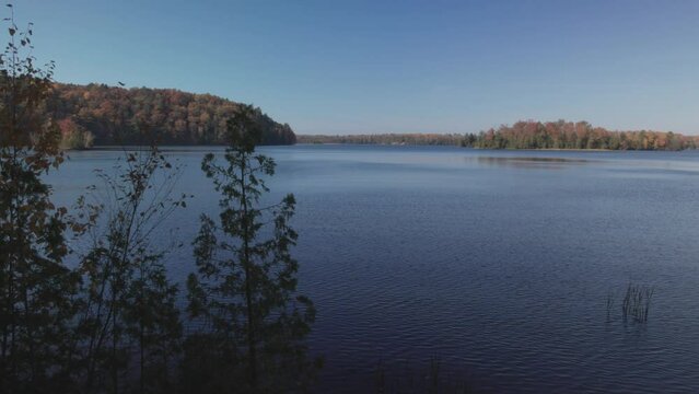Au Sable River in Michigan with video panning left to right.