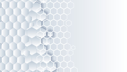 Abstract white hexagon background. Vector Illustration
