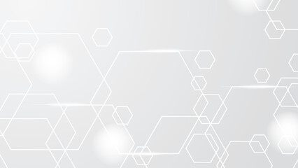 Abstract white hexagon background. Vector Illustration