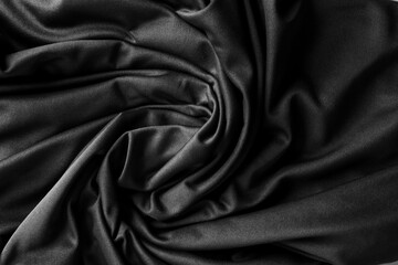 Obraz premium Black silk cloth in studio 