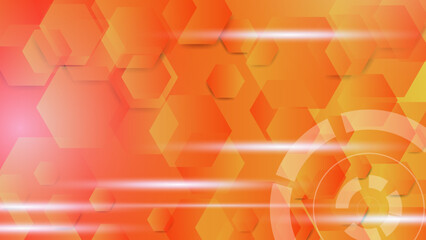 Abstract modern orange honeycomb technology digital background