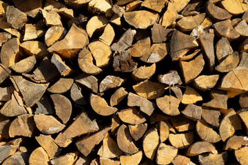 Stack of firewood full frame	

