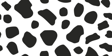 Cow stripes black and white pattern. Cow icon animal print background.