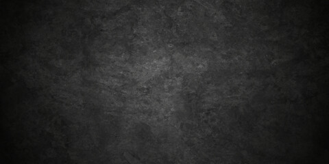 Black stone concrete grunge texture and backdrop background anthracite panorama. Panorama dark grey black slate background or texture.	