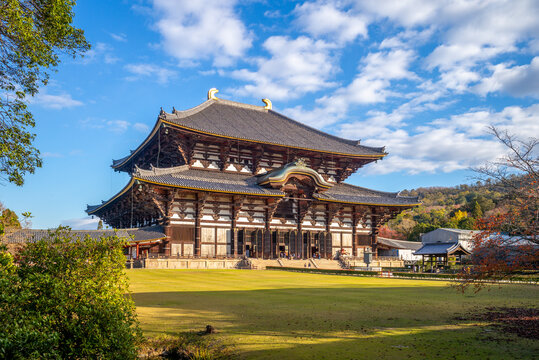 Great Buddha Hall Of Todaiji In Nara, Japan.